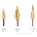 3PCS HSS Titanium Coated Step Drill Bit